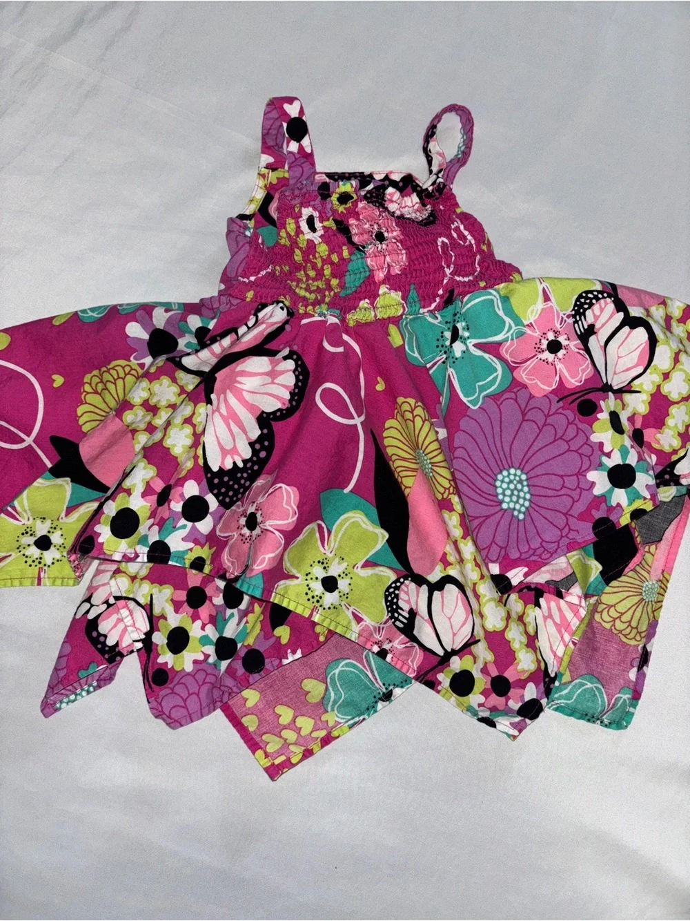 okie dokie Pink Floral & Butterfly Sundress